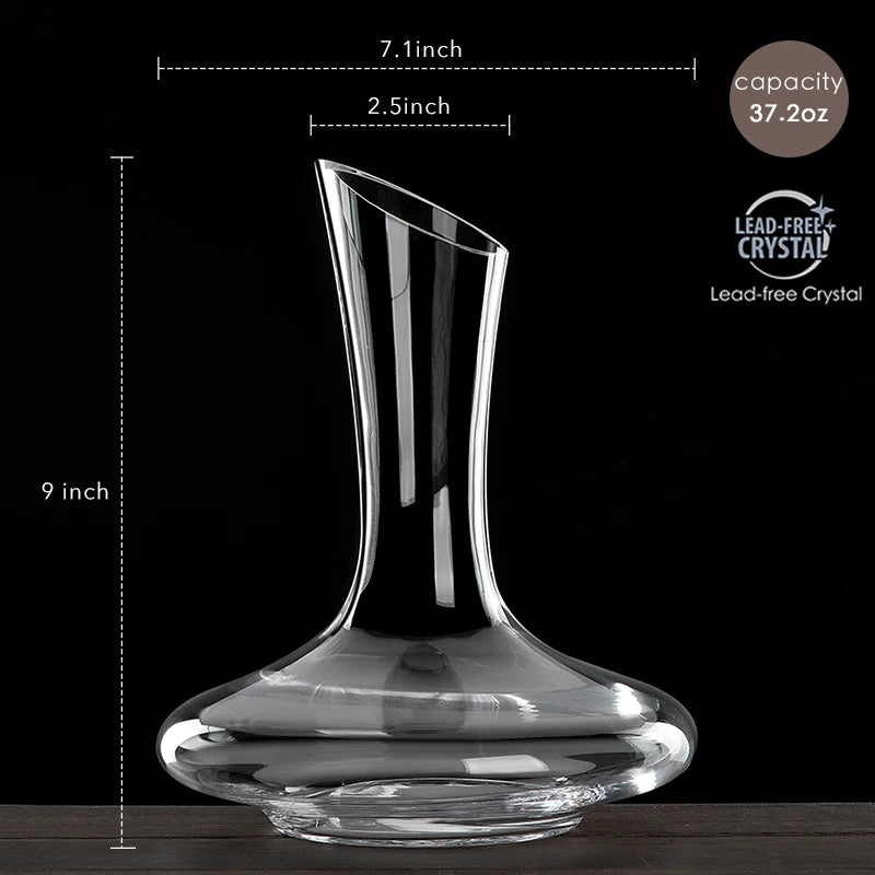 Crystal Glass Wine Decanter - 1100ml