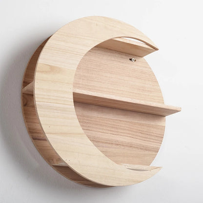 Wooden Moon Storage Shelf