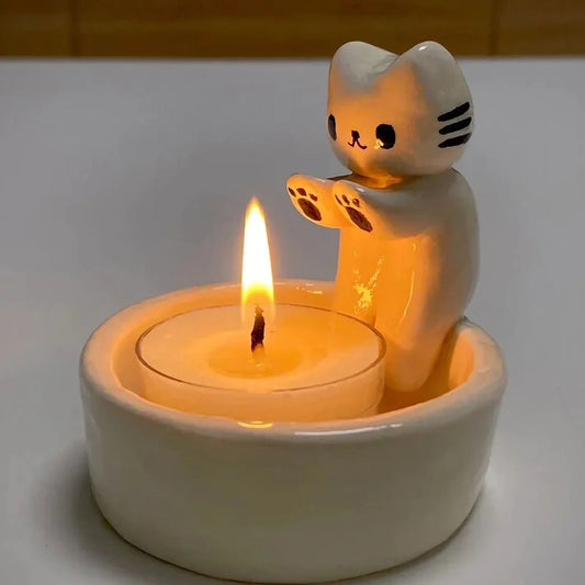 Kitten Candle Holder - Warm Up Those Paws