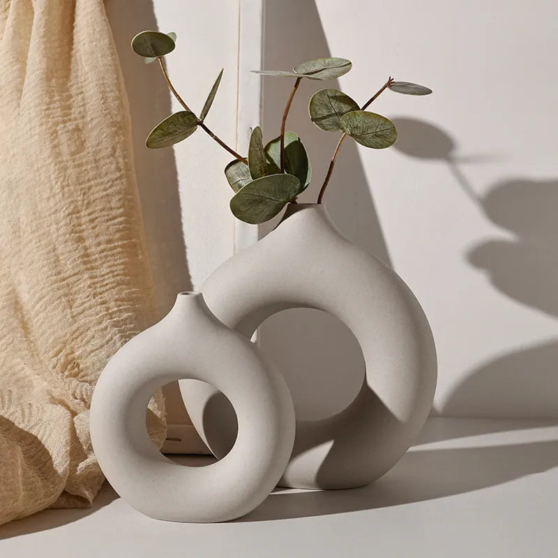 Nordic Donut Ceramic Vases