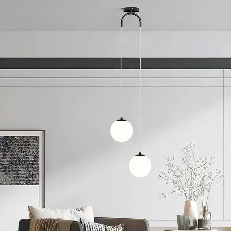 Nordic Dual Glass Hanging Pendant Lights