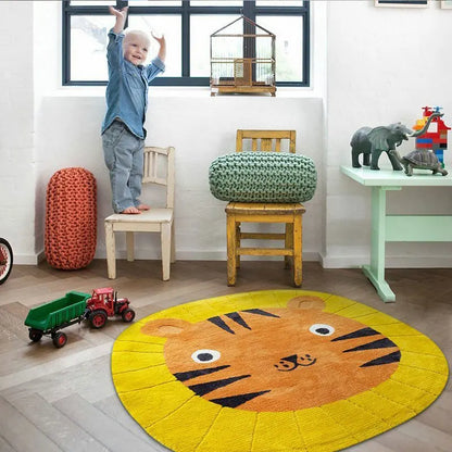 Children's Bedroom Circular Rugs - Animal Themed