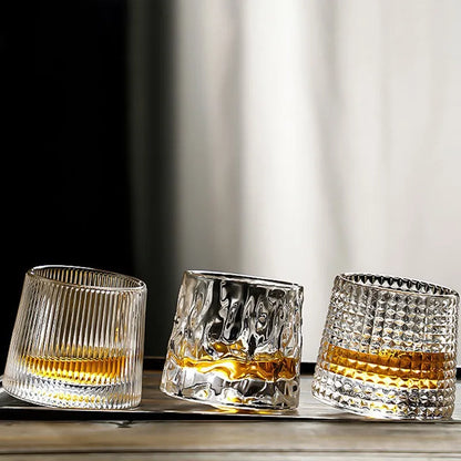 Chunky Rotating Whisky Glass - Three Styles