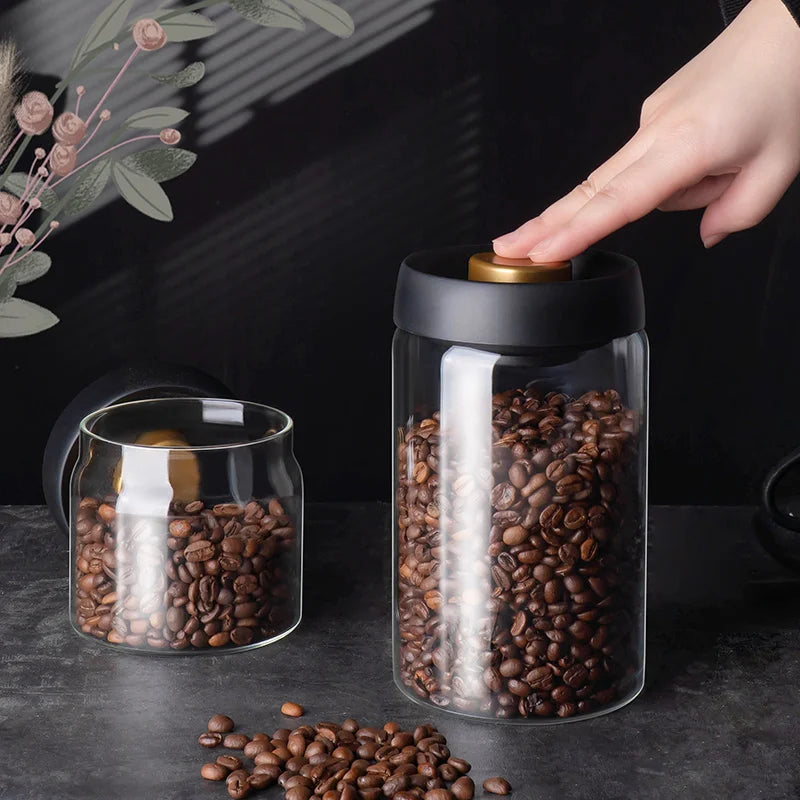 Vacuum Sealed Storage Jars - Perfect For Coffee Beans