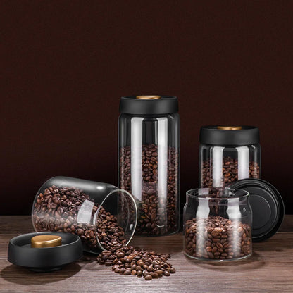 Vacuum Sealed Storage Jars - Perfect For Coffee Beans