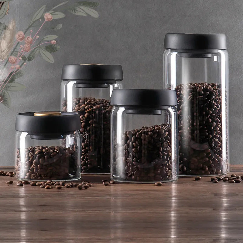 Vacuum Sealed Storage Jars - Perfect For Coffee Beans