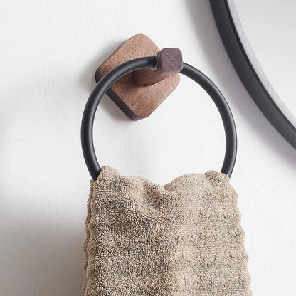 Wooden Bathroom Towel Ring Holder