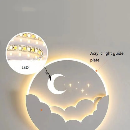 LED Moon Cloud Wall Lamp - Perfect Children's Room Decoration