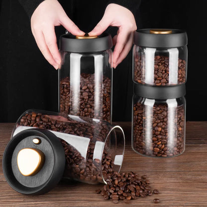 Vacuum Sealed Storage Jars - Perfect For Coffee Beans