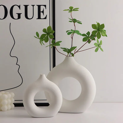 Nordic Donut Ceramic Vases