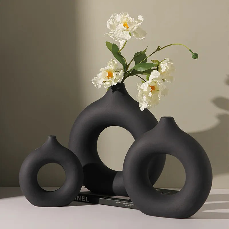 Nordic Donut Ceramic Vases