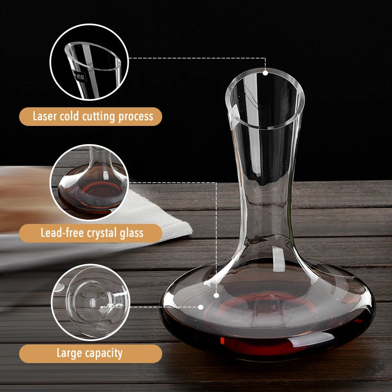 Crystal Glass Wine Decanter - 1100ml