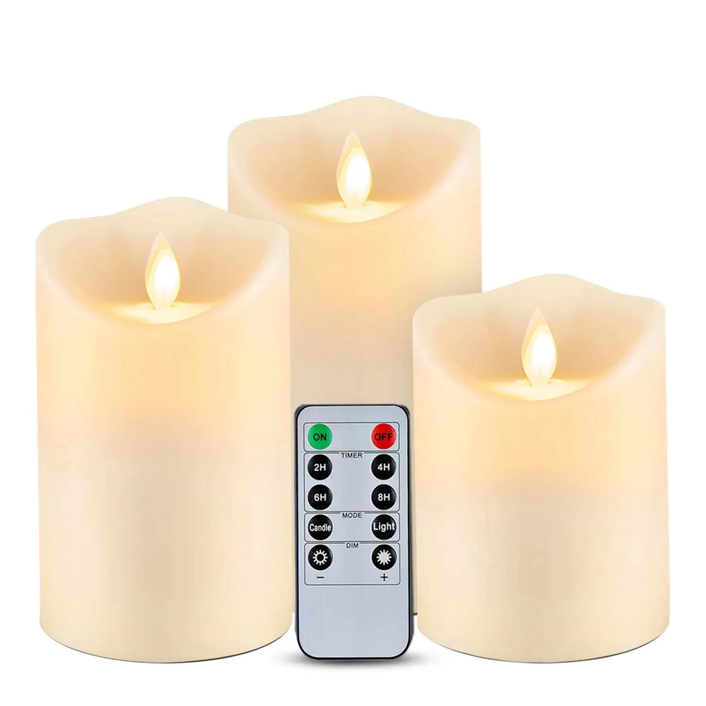 Flickering Flameless Candles 3Pcs/Set with Remote Control - Indoor & Outdoor