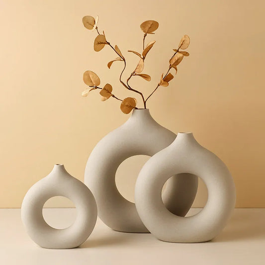 Nordic Donut Ceramic Vases
