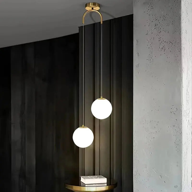 Nordic Dual Glass Hanging Pendant Lights