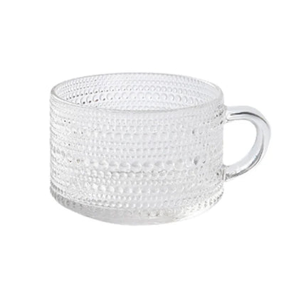 Embossed Glass Tea/Coffee Cups - With Gold Edging