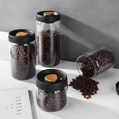 Vacuum Sealed Storage Jars - Perfect For Coffee Beans