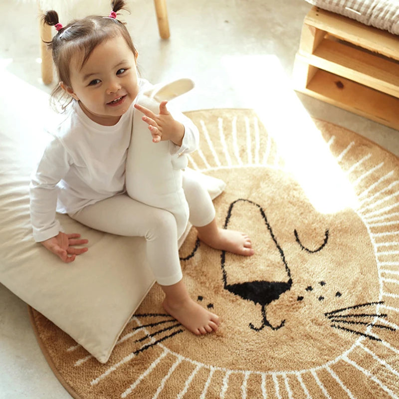 Children's Bedroom Circular Rugs - Animal Themed