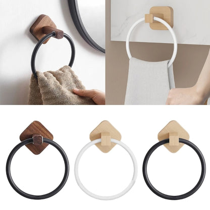 Wooden Bathroom Towel Ring Holder