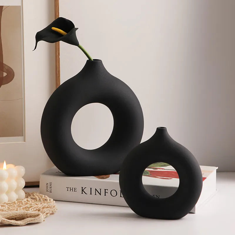 Nordic Donut Ceramic Vases