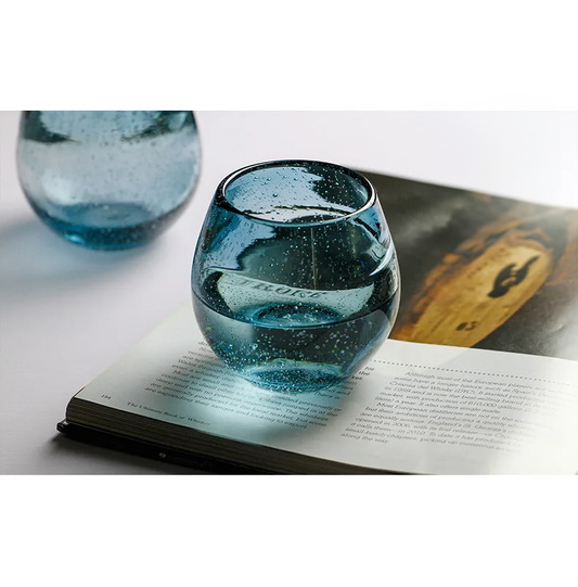 Hatsuyuki Designer Blue Crystal Glasses